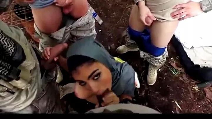 Arab Whore With Mouth And Hands Full Of Cock Outdoors