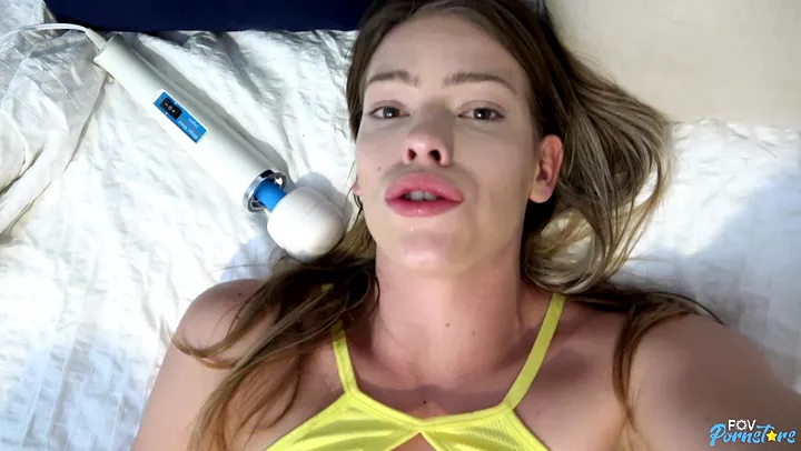 Leah Lee's intense orgasm in hot POV action with a blonde pornstar